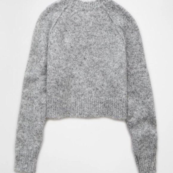 American Eagle AE Cropped Crew Neck Bow Sweater - Picture 4 of 6